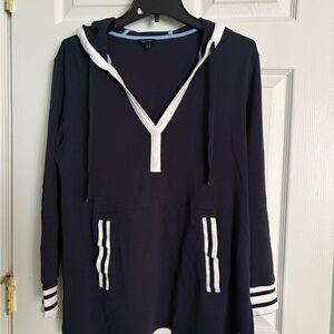 Nautica Navy and white hooded Top